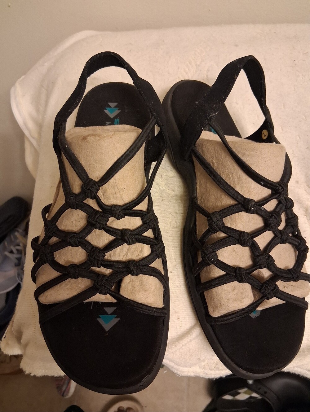 Black Knotted Strappy Women’s SKECHERS Sandals - Comfort Style Size 7